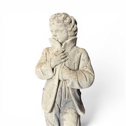 The Four Seasons - set of four traditional cast stone garden figures, in a weathered finish, stamped 'Lucas'