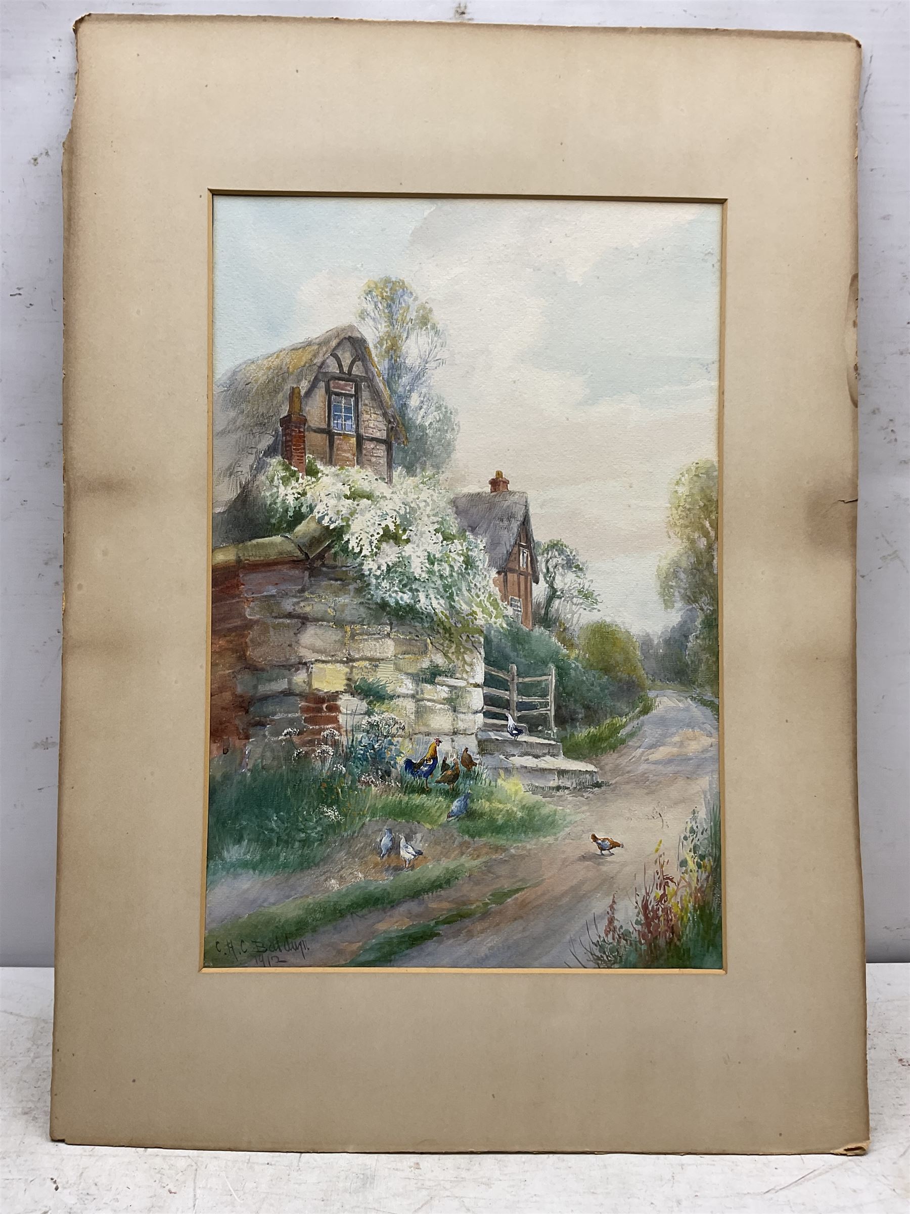 Charles Henry Clifford Baldwyn (British 1859-1943): 'Heralds of Spring', watercolour signed and dated 1912, titled verso 45cm x 30cm (mounted) 
Notes: Baldwyn was a Worcester artist, starting work at the Royal Worcester porcelain factory at the age of 15. He was most famous for his beautiful paintings of swans in flight.