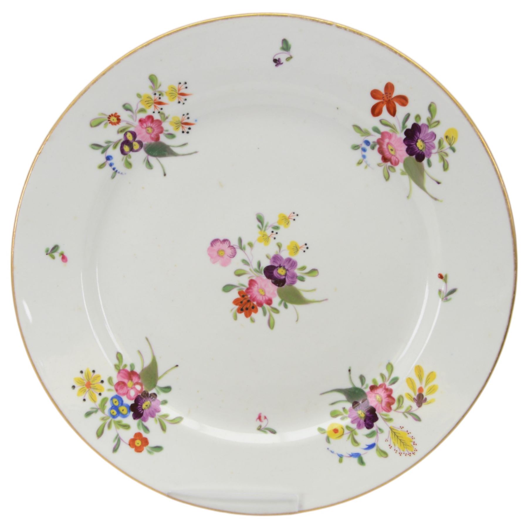 19th century and later cabinet plates, including Minton and Dresden examples, mostly painted with flowers, largest D27cm
