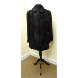 Vintage Swakara Astrakhan coat retailed by Whiteheads of Montpelier Furriers, Harrogate, measures 22