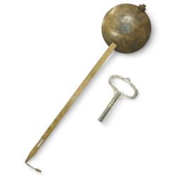 English-Large early 20th century 8-day fusee wall clock, 17 inch painted dial inscribed 