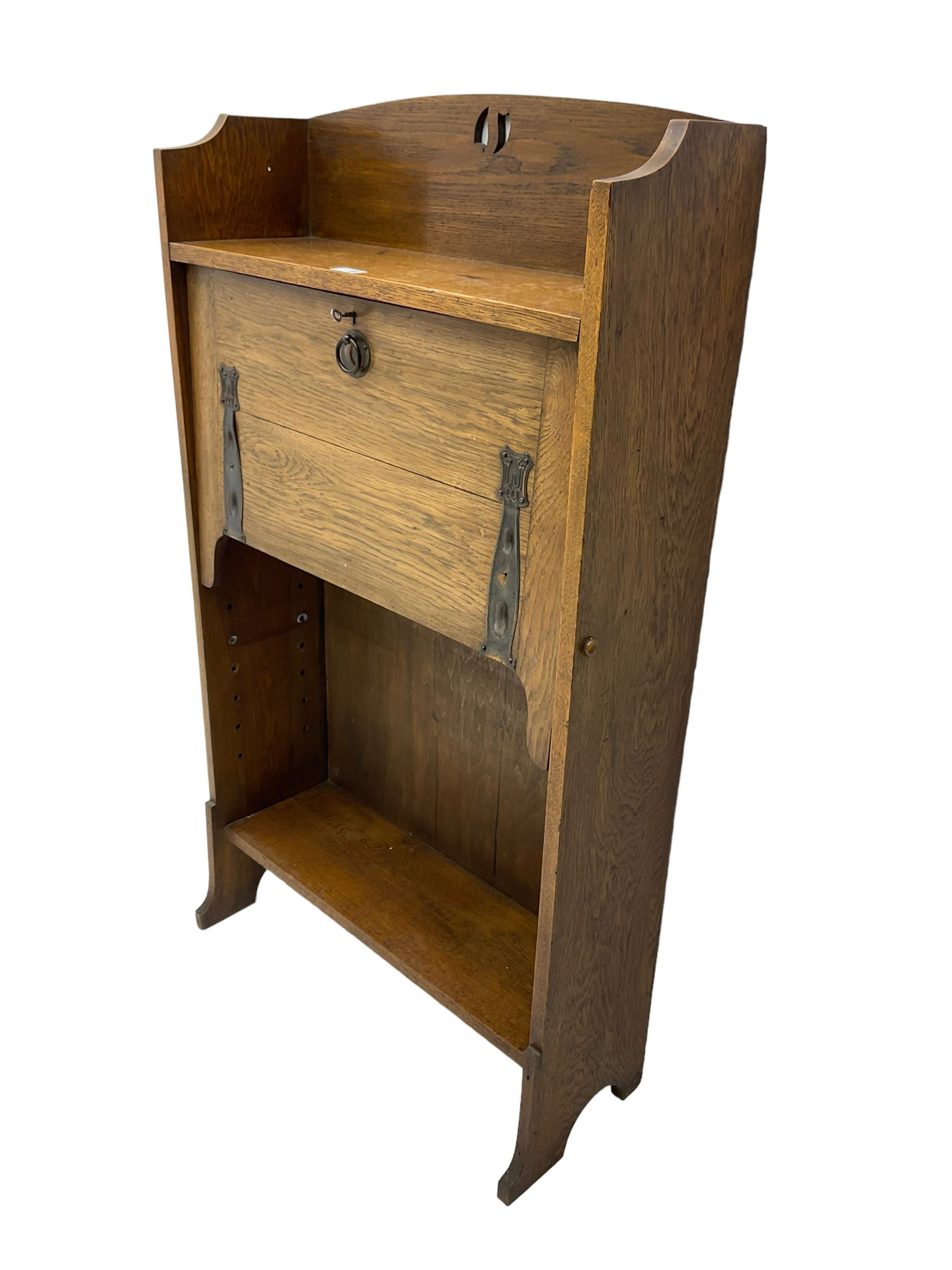 Early 20th century oak fall front writing desk bookcase