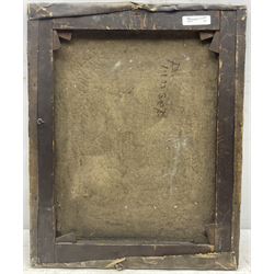 Circle of Valentine Cameron Prinsep (British 1838-1904): Portrait of a Young Boy, oil on canvas, inscribed 'Prinsep' verso 53cm x 43cm (unframed) 