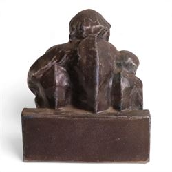 Poole Pottery Carter Stabler and Adams, Three Wise Monkeys, by Hugh Llewellyn, circa 1930, with impressed mark beneath, H18cm