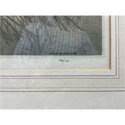 Henry Wilkinson (British 1921-2011): 'Yellow Labrador', coloured drypoint etching signed and numbered 54/150 in pencil 25cm x 34cm