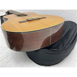 Nagoya Suzuki Model SC240 acoustic guitar with mahogany back and ribs and spruce top, bears label, L101cm; in soft carrying case