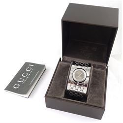 Gucci twirl ladies stainless steel quartz wristwatch, Ref. YA112, boxed with papers