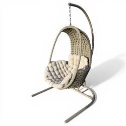 Hartman basket hanging garden chair with cushion and cover