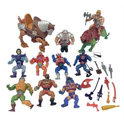 Group of 1980s Masters of the Universe figures to include He-Man, Skeletor, Stridor and Battle Cat, with collection of accessories 