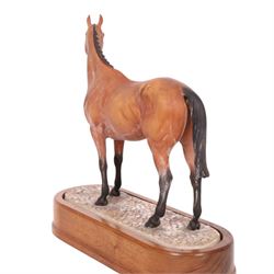 Royal Worcester equestrian figure Arkle, modelled by Doris Lindner, limited edition 489/500, with framed certificate, L26m 