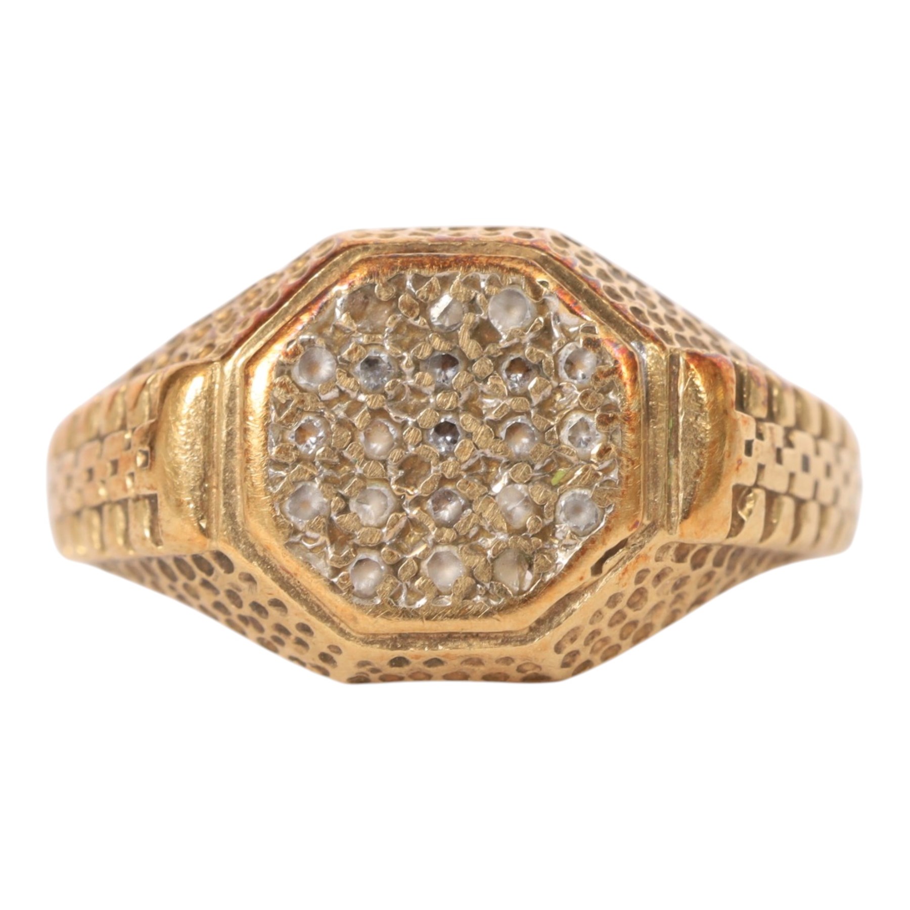 9ct gold stone set ring, hallmarked
