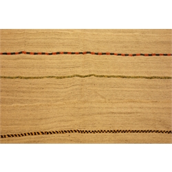  Kilim natural ground rug with striped field, 290cm x 210cm  
