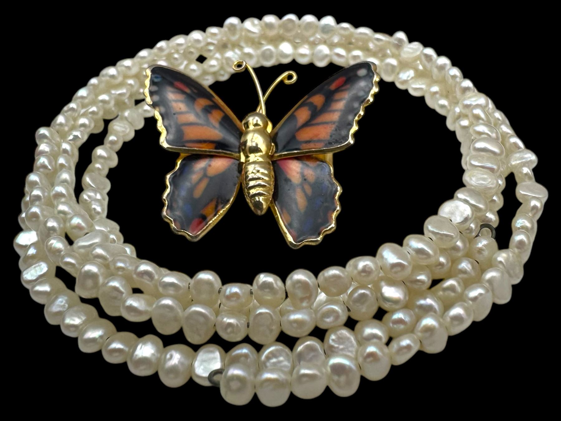 Four pairs of 9ct gold stud earrings, silver stone set stud earrings and a collection of costume jewellery brooches and bead necklaces