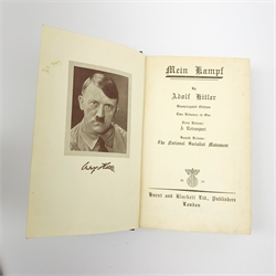 Hitler Adolf: Mein Kampf. 1939 Hurst & Blackett. Two volumes in one. English text. Blue cloth/gilt binding.