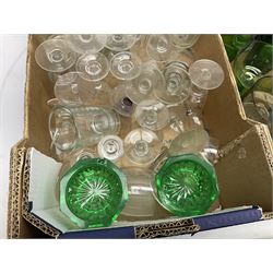 Large collection of glassware to include Schweppes soda syphon, Murano, vases, drinking glasses, coloured glass, cranberry etc in seven boxes
