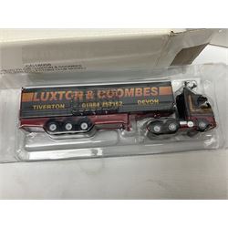 Corgi - nine lorries comprising CC13609 DAF CF Tipper Thomas Armstrong Holdings Ltd; CC12415 Volvo FH Globetrotter Bulk Tipper Hinchcliffe; CC11002 Thames Trader Luton Van Robson's of Carlisle; Hornby Car Transporter; and five Collector's Club Models; all boxed but three Club models in delivery packaging only (9)