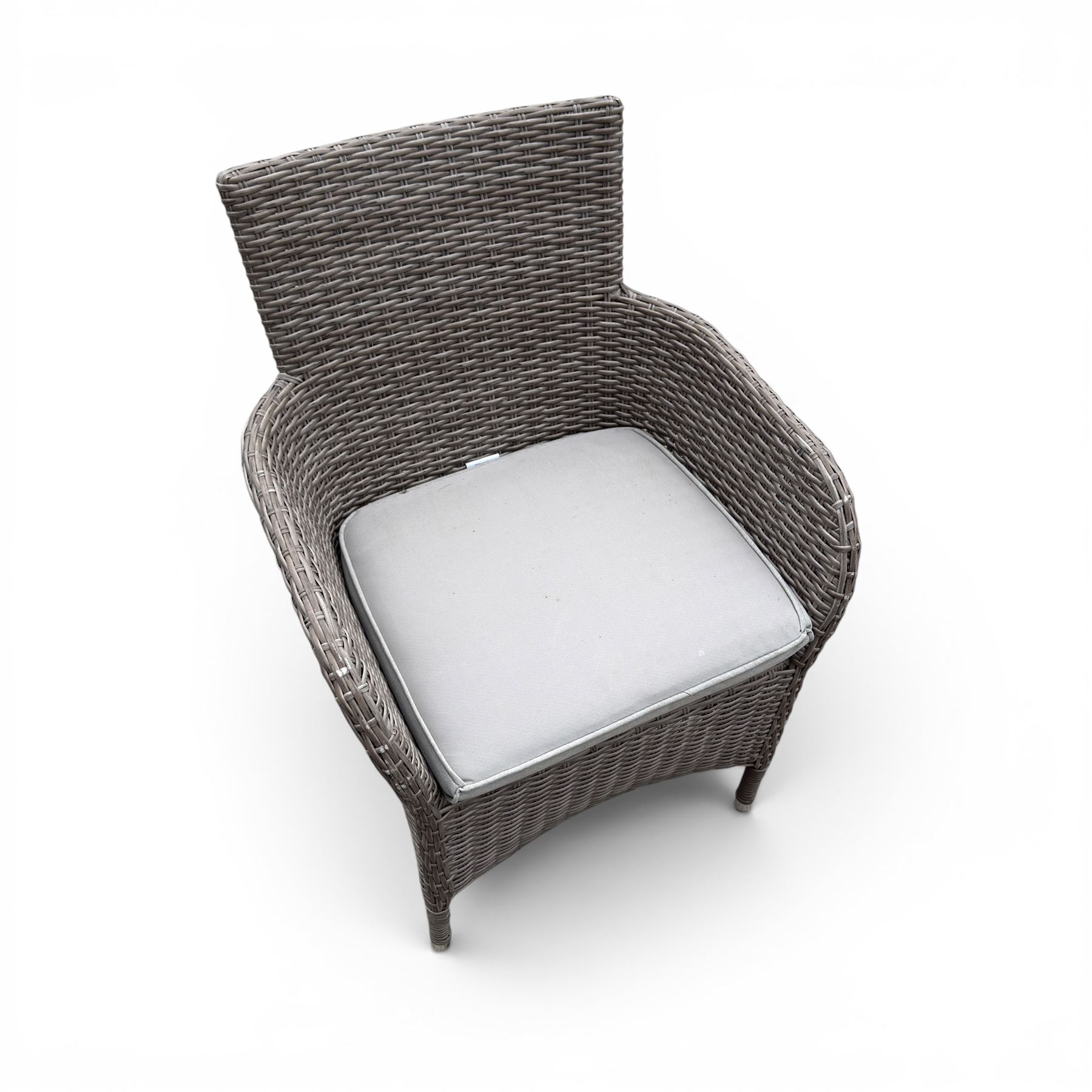 LG Outdoor - rattan bistro set, comprising two armchairs and table with tempered glass top