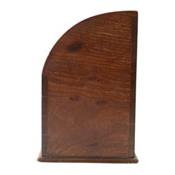 Edwardian mahogany letter rack, of rectangular form with curved sides and divided interior, the front inlaid with central oval fan motif and conforming corners, H20.5cm W33cm D14cm