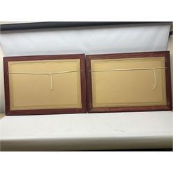 After Fred Roe, pair of colour prints of Lord Nelson, one titled 'Good-bye My lads', the other depicting Nelson walking through the streets of Portsmouth, 52 x 81cm, modern mahogany frames (2)