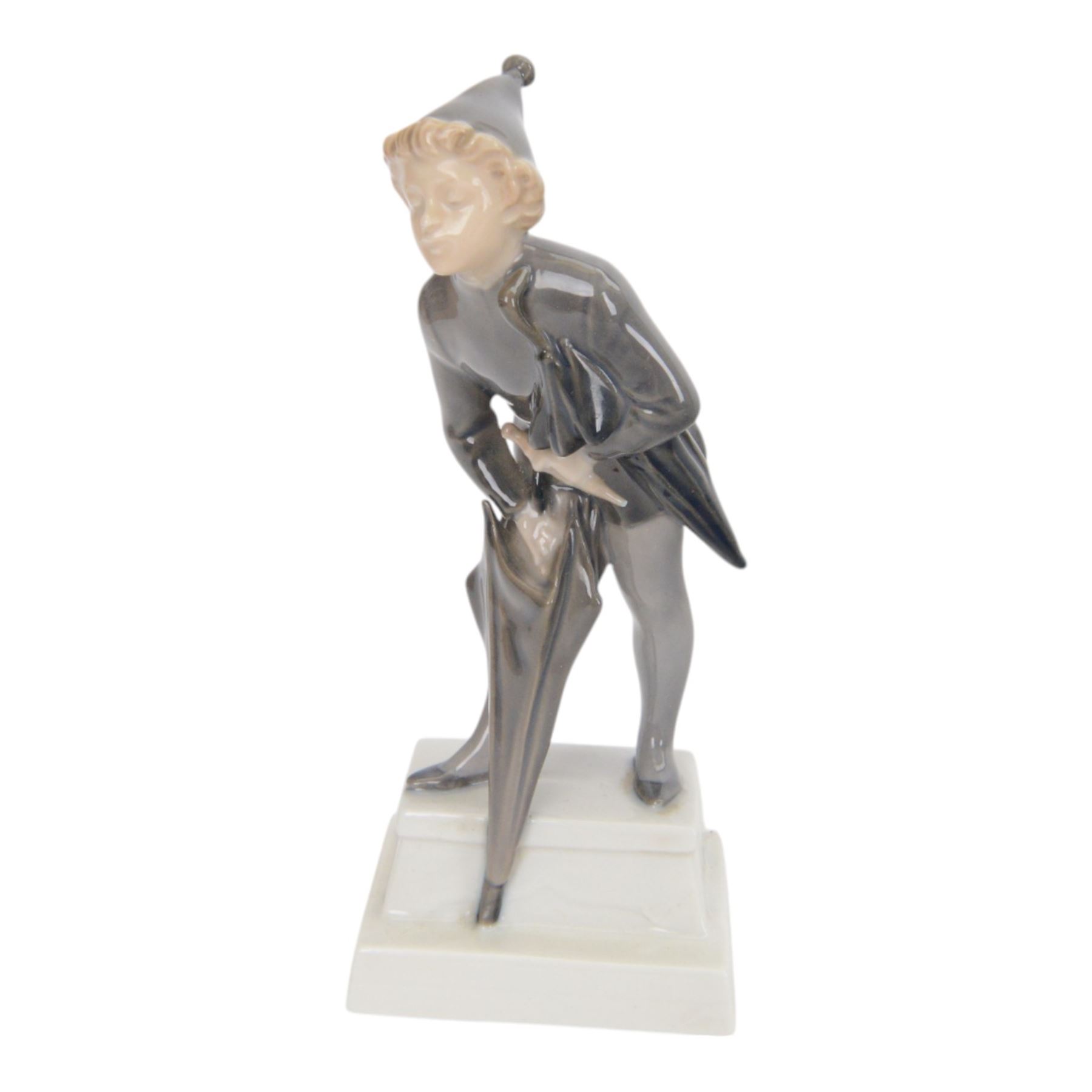 Six Royal Copenhagen figures, including Boy with Horn no 3689, Seated Fanoe Girl No.1315, The Sandman no. 1129 etc