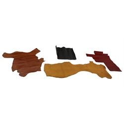 Leather: approximately twelve skins to include large offcuts and part skins including tan, brown and black examples