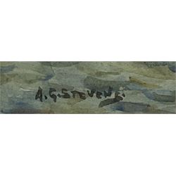 Albert George Stevens (Staithes Group 1863-1925): Tate Hill Pier Whitby, watercolour signed 19cm x 30cm