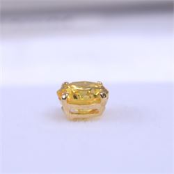 Pair of 9ct gold citrine stud earrings, boxed