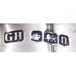 1930's silver hot water pot, of faceted baluster form with engraved dedication, and wooden handle and finial, hallmarked Harrison Brothers & Howson, Sheffield 1930, H20cm, approximate gross weight 15.66 ozt (487.2 grams)