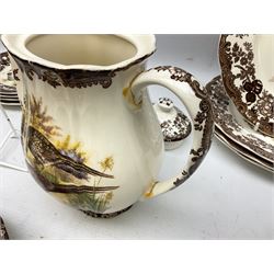 Royal Worcester Palissy Game Series pattern tea and dinner wares, to include two teapots, coffee pot, twelve cups and saucers in two sizes, four dinner plates etc (40) 