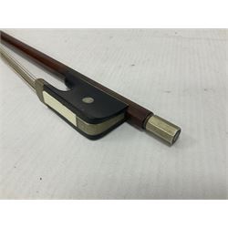 Cello bow possibly made from pernambuco or Brazilwood 