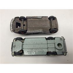 Eleven unboxed and playworn early die-cast models including Dinky Packard, Buick, two Jaguar Mark X and estate wagon, Corgi Mercedes-Benz 300S.L. Roadster, Ford Thunderbird, Citroen DS19 and Bentley Continental Sports Saloon, Spot-On Armstrong Siddeley Sapphire etc; all unboxed (11)