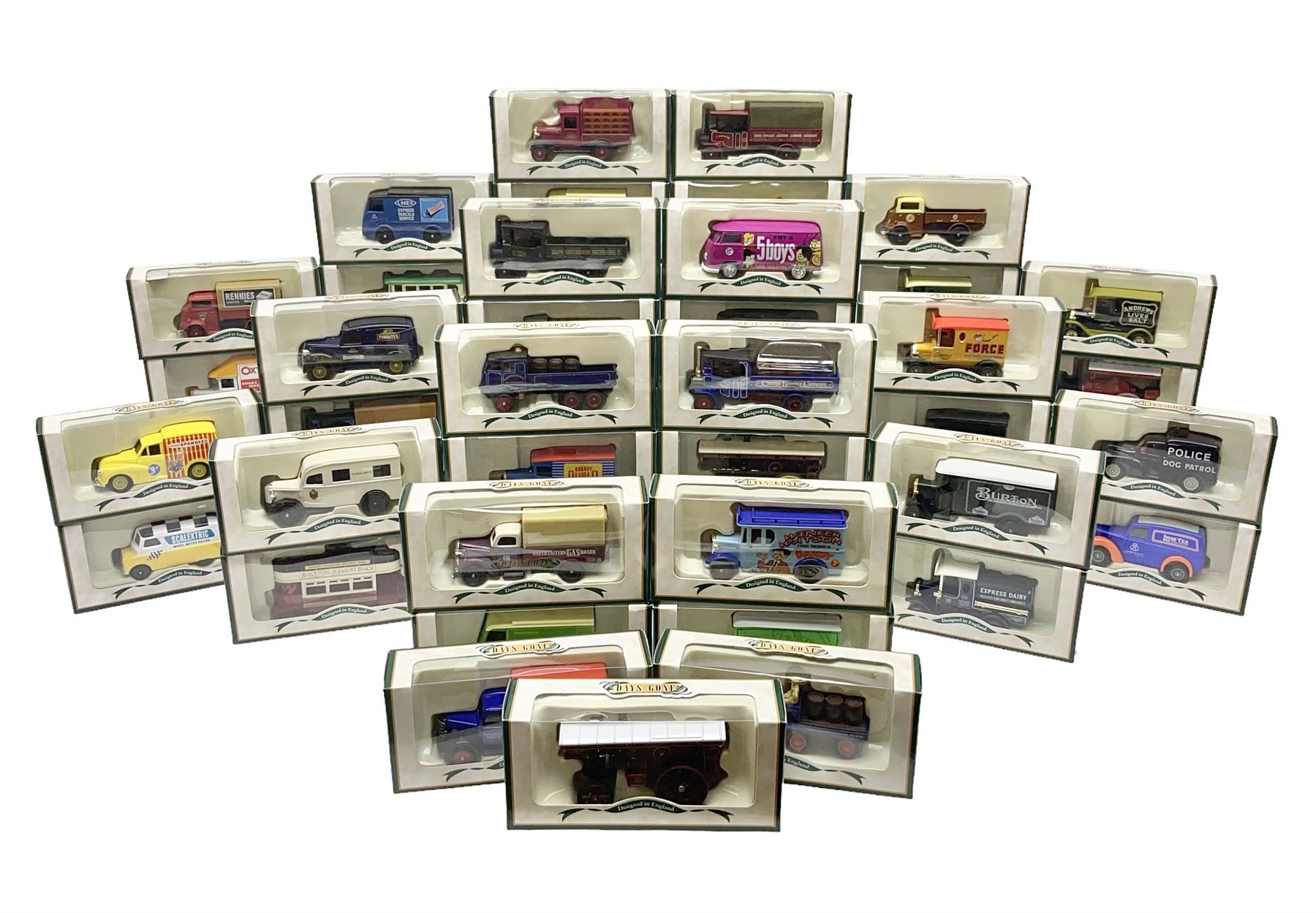 Fifty-nine Lledo Days Gone die-cast models, predominantly advertising/promotional vehicles; all boxed (59)