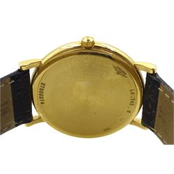 Longines Présence gentleman's 18ct gold quartz wristwatch, Ref. L4.743.6, white dial with date aperture, on original black leather strap, boxed with warranty card dated 2012