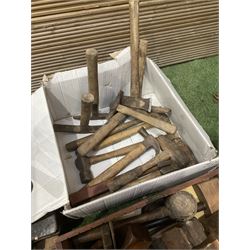 Large Collection of 20th century tools, to include mallets, hammers, cold chisels, spanners, tool boxes, book press and other  - THIS LOT IS TO BE COLLECTED BY APPOINTMENT FROM DUGGLEBY STORAGE, GREAT HILL, EASTFIELD, SCARBOROUGH, YO11 3TX