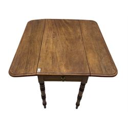 19th century mahogany drop leaf Pembroke table, with drawer