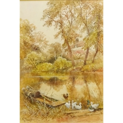  'On the Esk near Egton Bridge', watercolour signed by John C Syer (British 1844-1912), titled verso 47cm x 33cm  