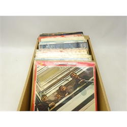  Vinyl LP's including The Beatles, Fleetwood Mac 'Rumours' an 'Tusk', Stevie Wonder, Simon and Garfunkel, Elton John and other music, in one box (40)  