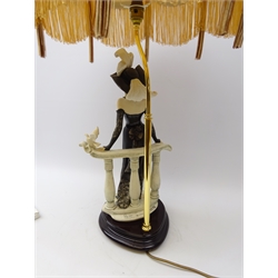  Large limited edition Florence Giuseppe Armani table lamp titled 'Spring Morning' with fringed shade, framed certificate and tag, no. 2494/3000 (H95cm including shade)  