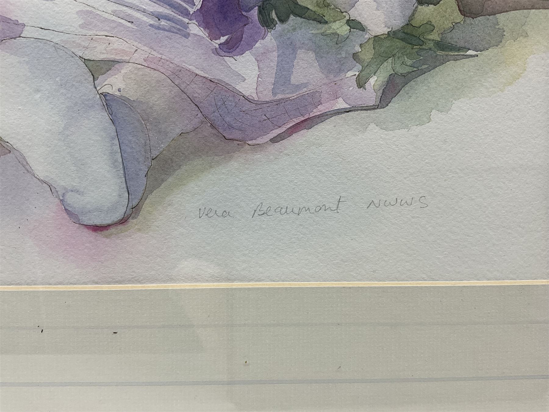 Vera Beaumont (American 20th century): Still Life of Doll and Flowers, watercolour signed 36cm x 43cm