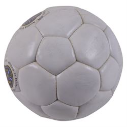 Four signed balls, including golf ball, signed at 2002 British open by Bernard Langer, Uni-Ball Basket Ball, signed by Edinburgh Rocks team 1998/99, football signed by Heart of Midlothian team, signed baseball and an unsigned Gunn & Moore cricket ball