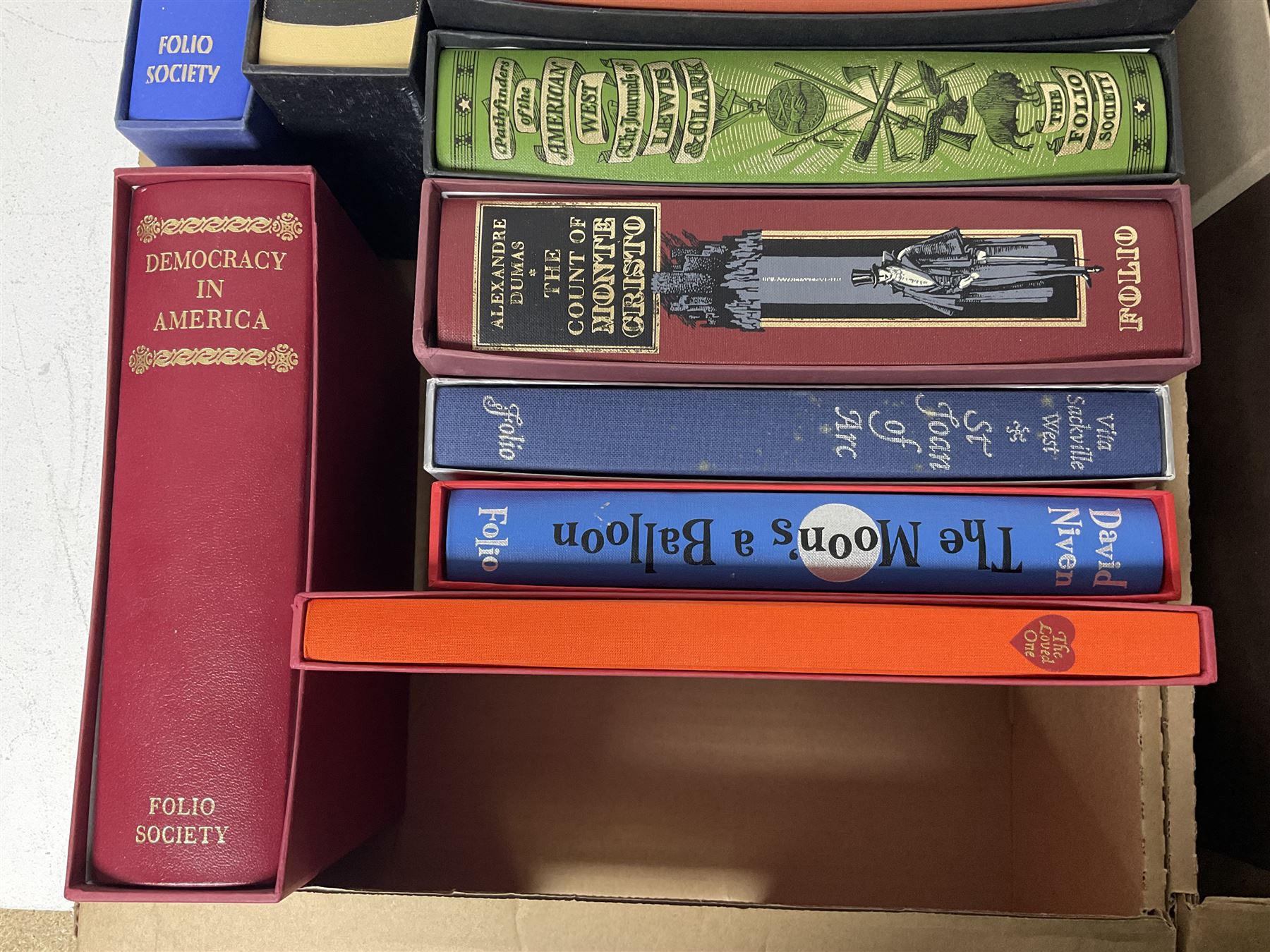 Folio Society; twenty eight volumes, including The Seven Year War, The Boer War, The Ottoman Empire, The Moons a Balloon, Captain Cooks Voyages etc 