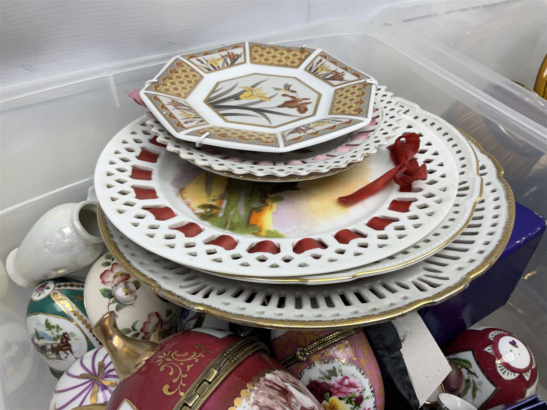 Large collection of ceramics, to include Regal ceramics eggs, Grafton tea trio, Lurpak toast rack, butter dish and egg cups, etc in three boxes 