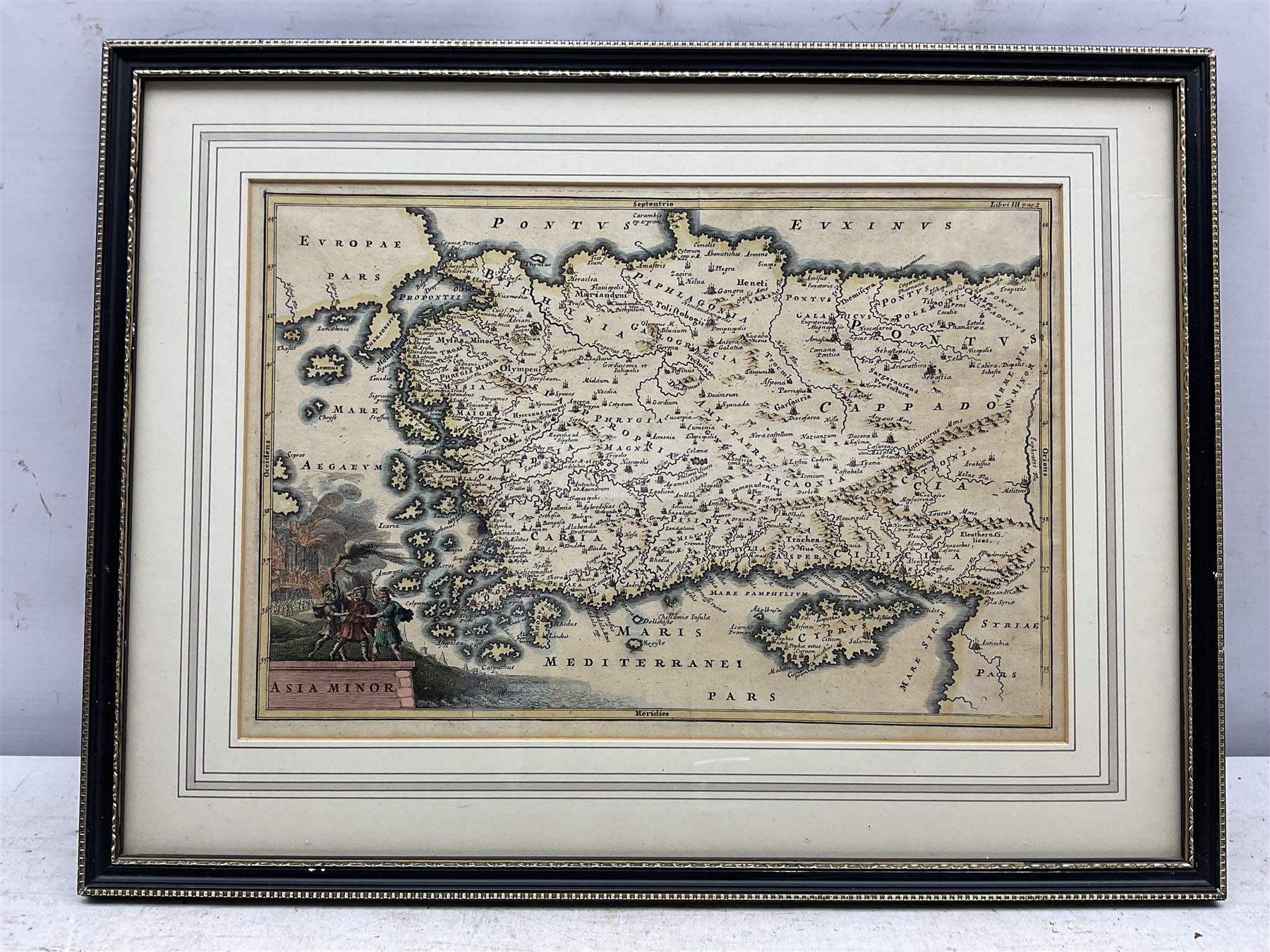 Gerardus Mercator (Flemish 1512-1594): 'Asia Minor', engraved map c.1650 with later hand colour 22cm x 32cm