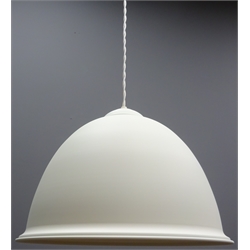  Pair of David Hunt 'Euston' cream matte finish dome pendant light fittings, both as new with boxes, D38cm (2)  