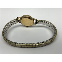 Tudor Royal 9ct gold ladies wristwatch, on expanding gilt bracelet, Gillex silver wristwatch, on silver bracelet, two early 20th century silver wristwatches and one other gilt wristwatch, all manual wind movements