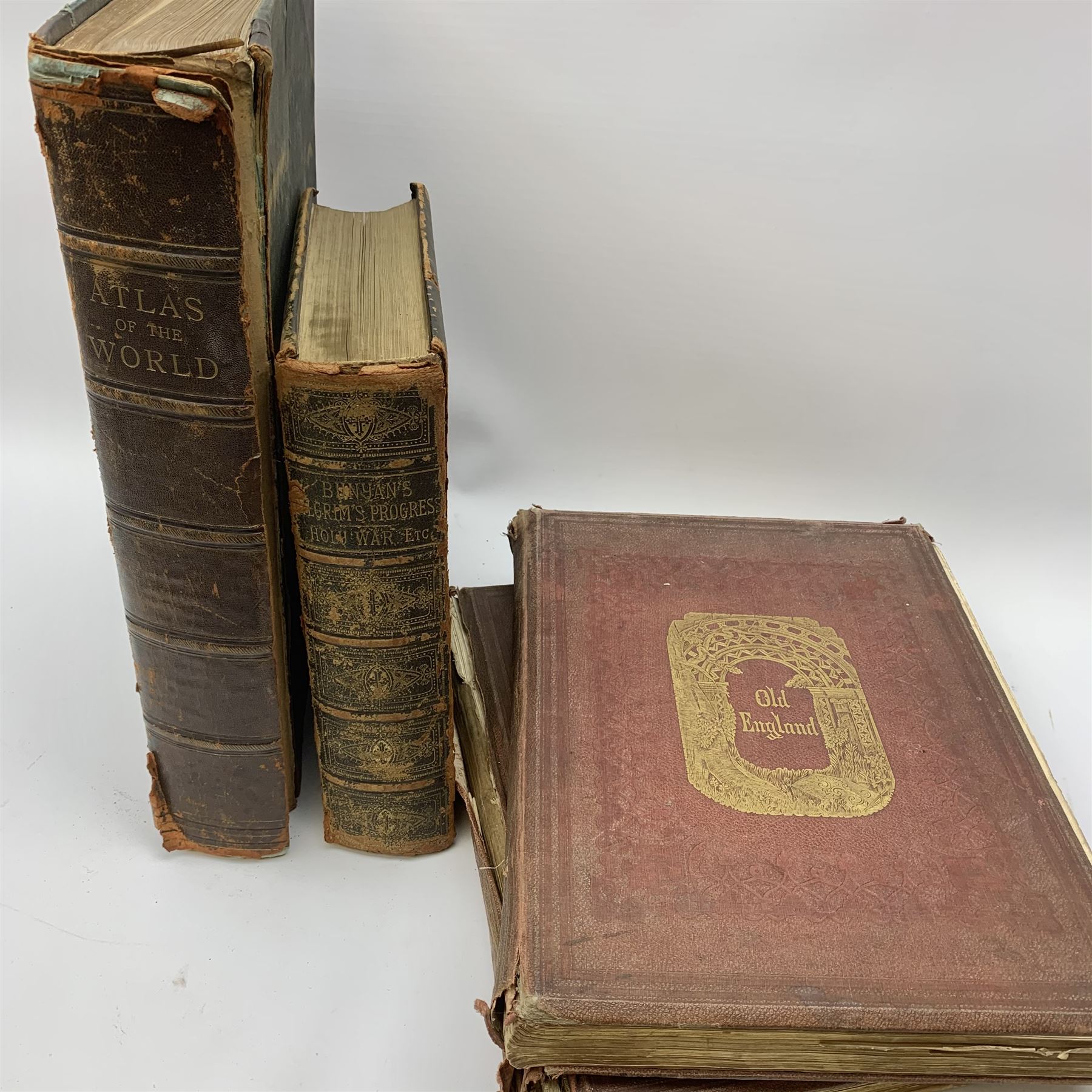 The Harmsworth Universal Atlas and Gazetteer. Nd early 20th century; Knight Charles: Old England. Two volumes; and Bunyan John: The Pilgrim's Progress (4)