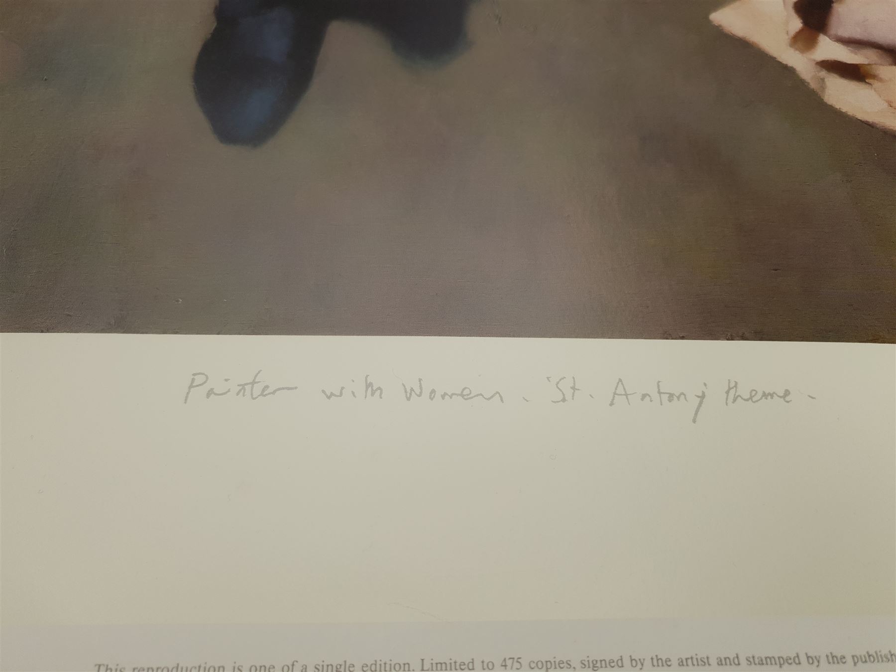 Robert Oscar Lenkiewicz (British 1941-2002): 'Painter with Esther - Aristotle/Phylis Theme - Project 18', limited edition colour print signed titled and numbered 182/275 in pencil 74cm x 61cm with full margins (unframed)