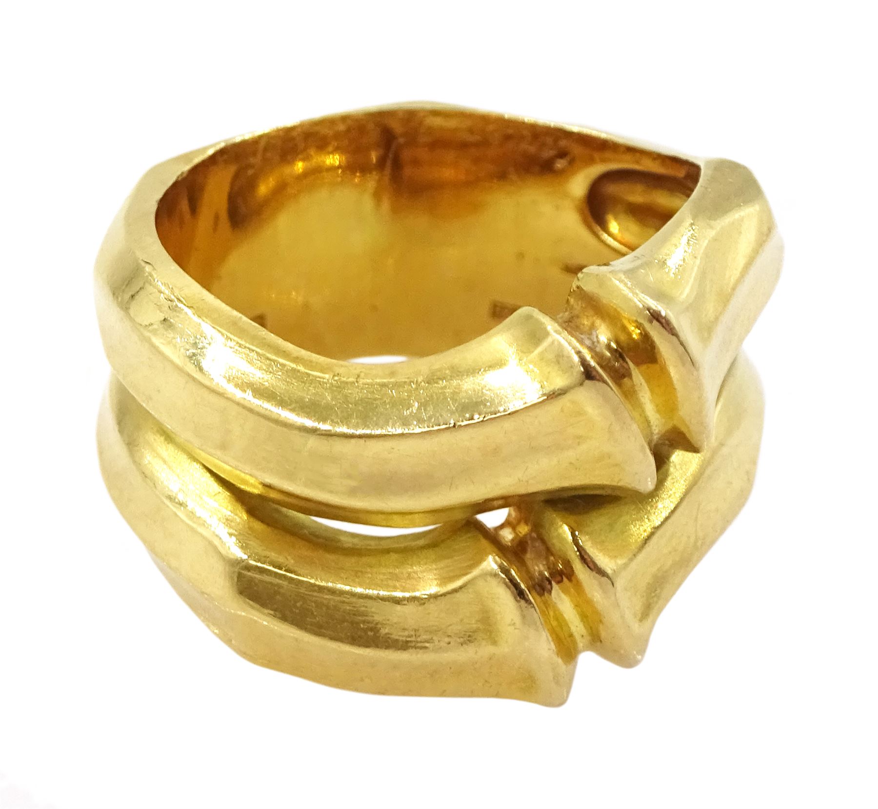 Cartier 18ct gold 'Bamboo' ring, Sheffield 1992, boxed
