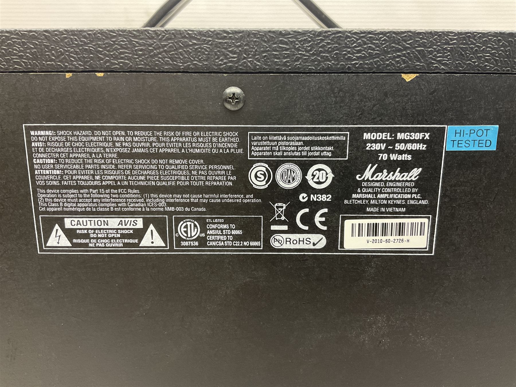 Marshall MG Series 30DFX amplifier L47.5cm; with Marshall MG fully programmable foot controller; both boxed (2)