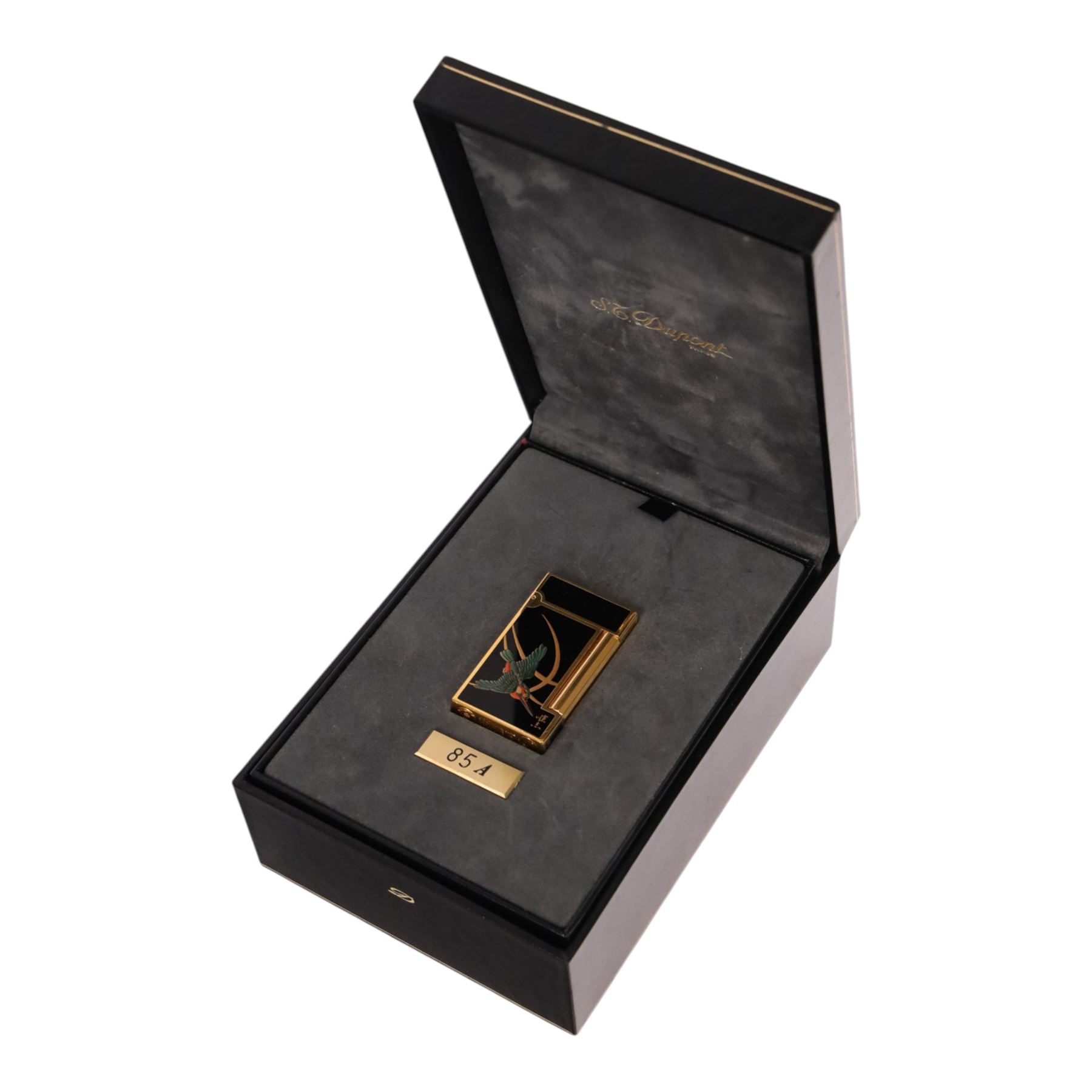 S J Dupont - Kawasemi, by artist Tadashi Inami, the Kingfisher Maki-E lighter with serial number 19CJN97, in the original presentation box